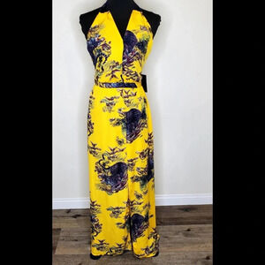 Guess Floral Hollywood Sun Halter Maxi Dress